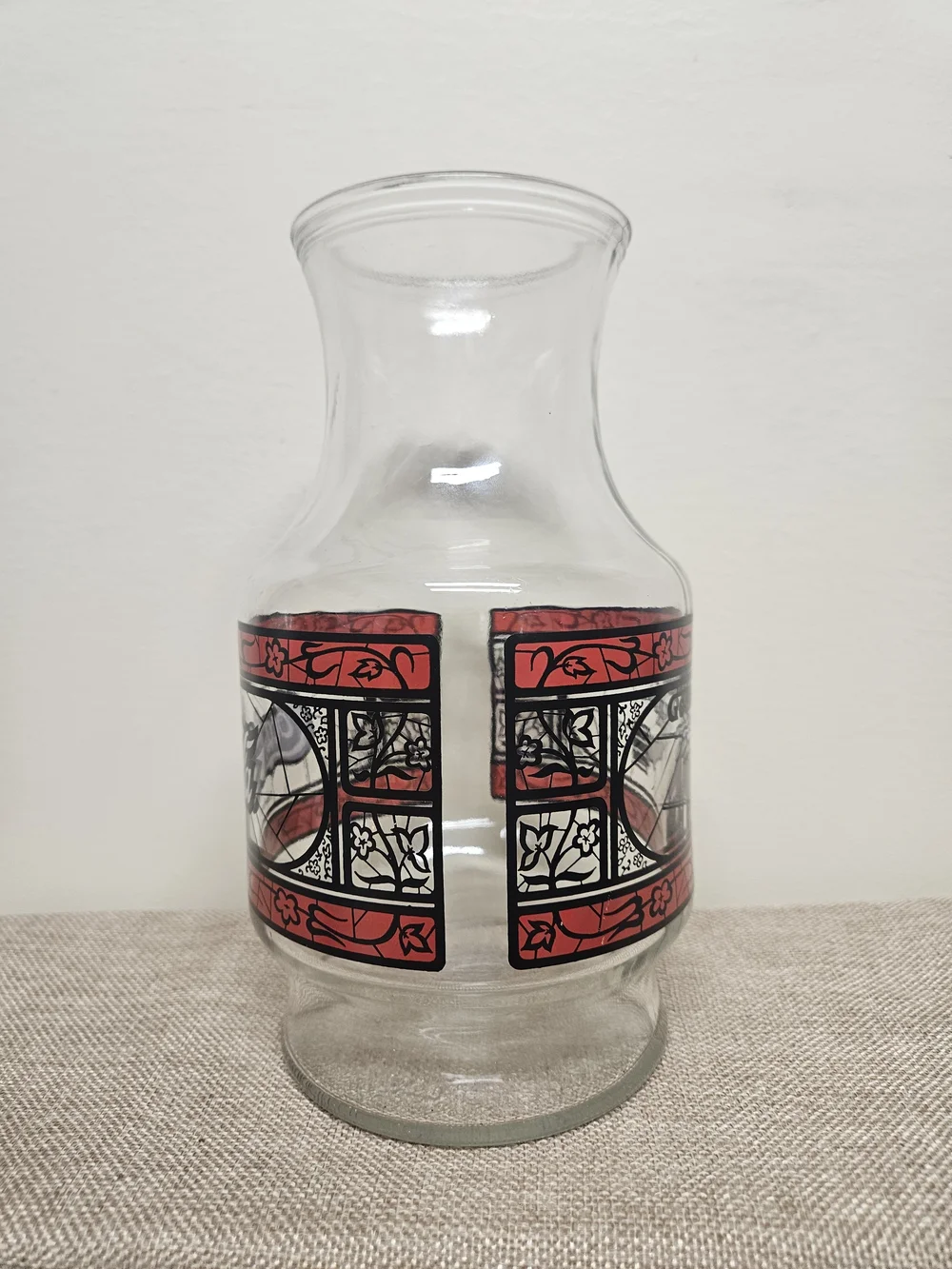 Coca-Cola & Godfather's Pizza Glass Carafe Pitcher